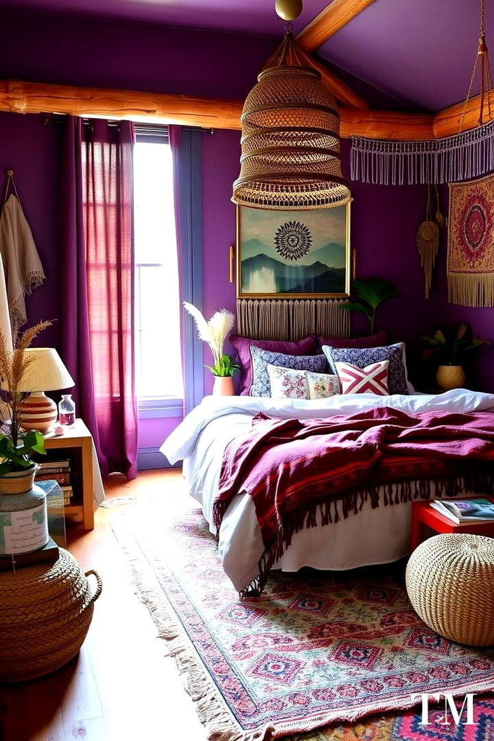 Purple Boho Retreat - 22 Purple Bedroom Ideas