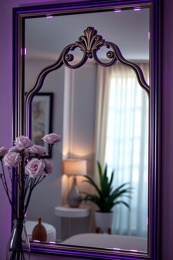Purple Decorative Mirrors - 22 Purple Living Room Ideas