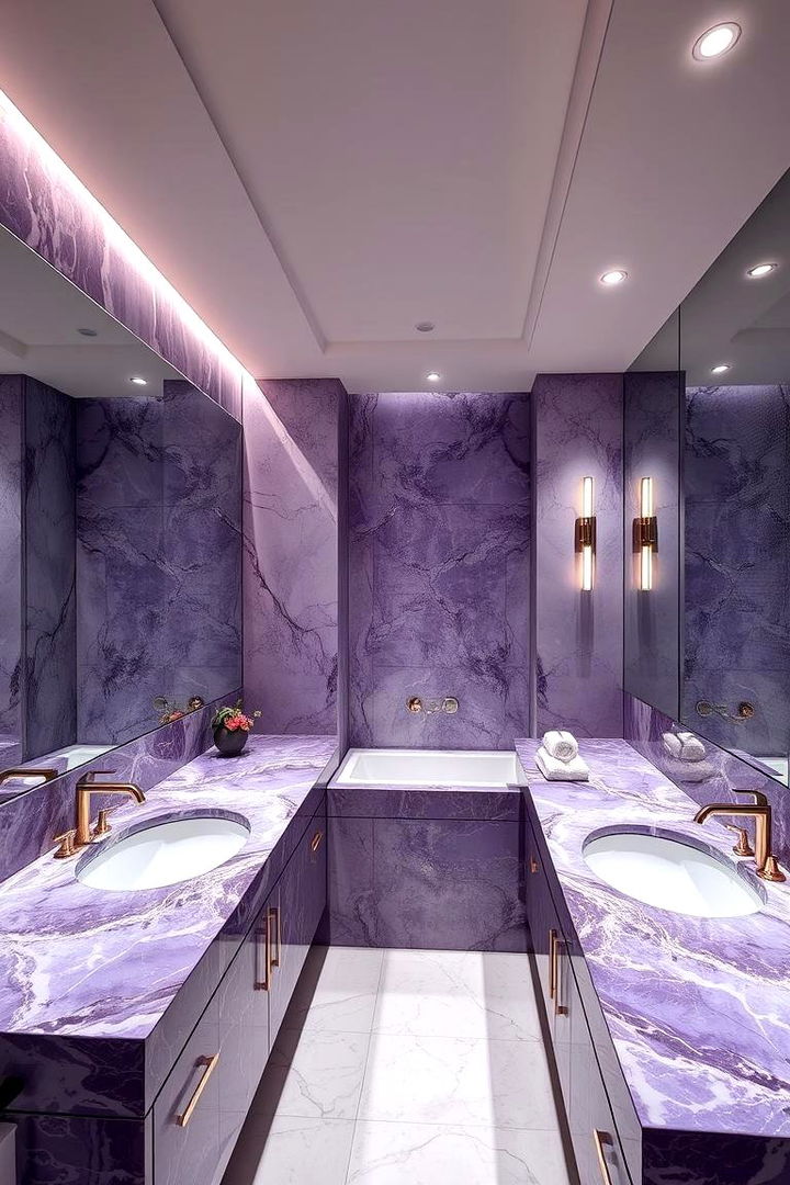 Purple Marble Countertops - 22 Purple Bathroom Ideas
