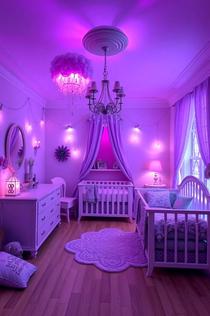 Purple Themed Lighting - 22 Purple Nursery Ideas