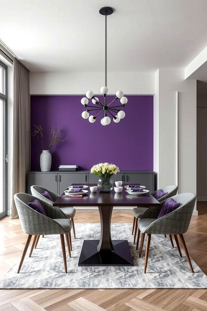 Purple and Grey Harmony - 22 Purple Dining Room Ideas