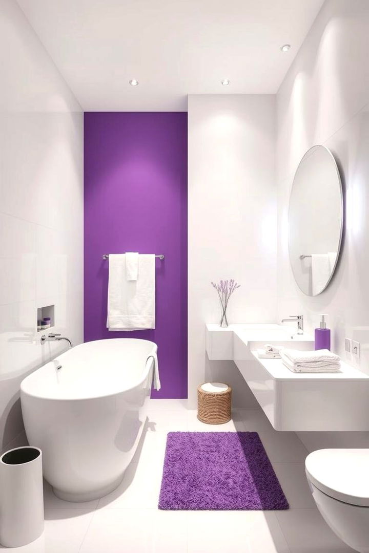 Purple and White Minimalist Style - 22 Purple Bathroom Ideas