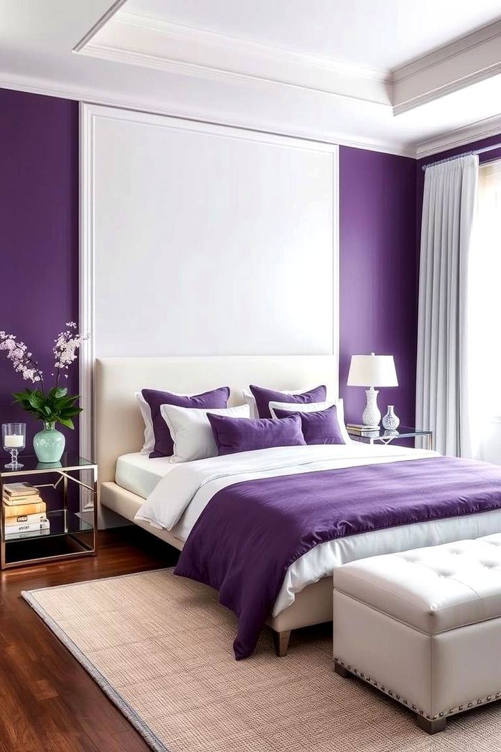 Purple and White Serenity - 22 Purple Bedroom Ideas
