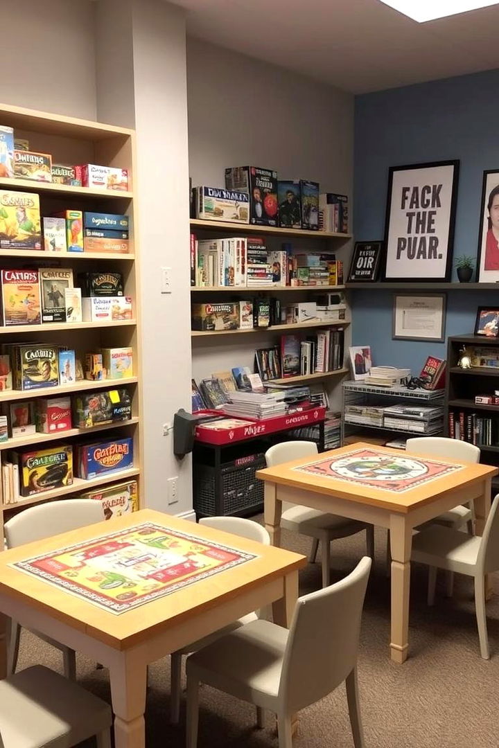 Puzzle and Board Game Area - 22 Basement Playroom Ideas