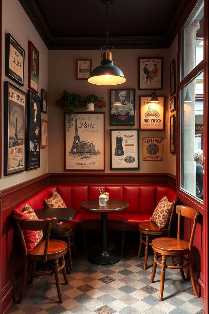 Quaint Cafe Inspired Nook - 22 Paris-themed Bedroom Ideas