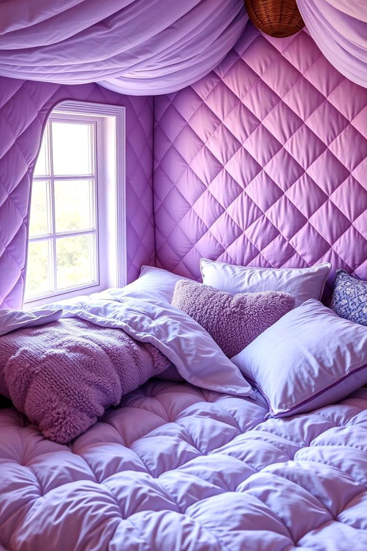 Quilted Lilac Comfort - 22 Lilac Bedroom Ideas