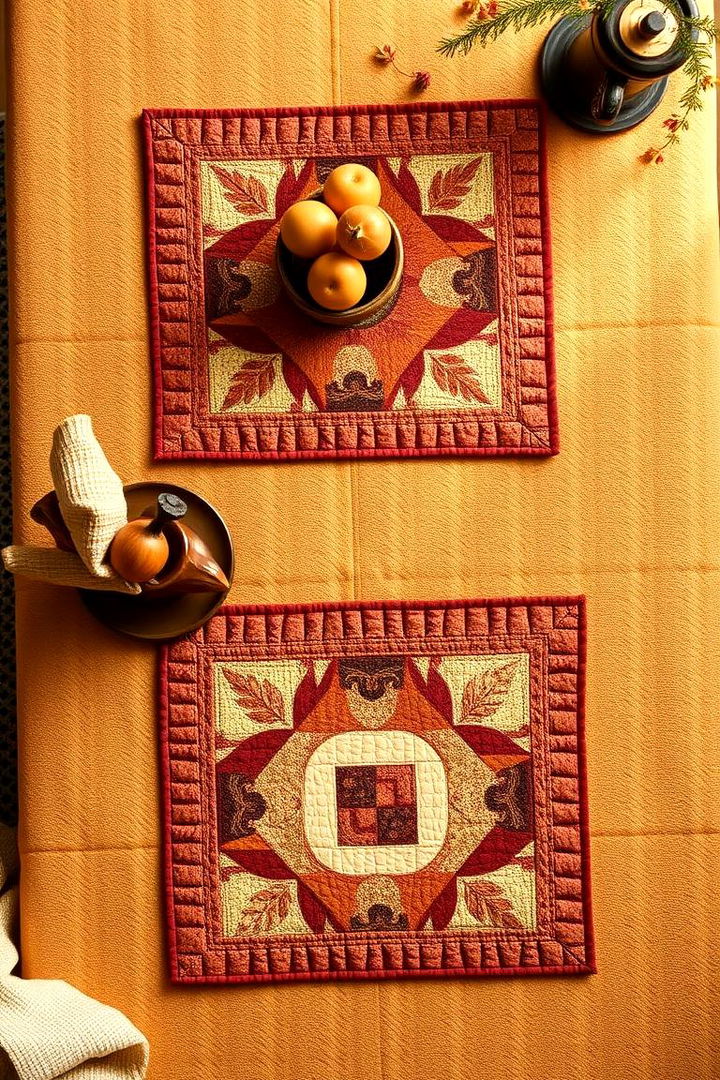 Quilted Placemats - 22 Thanksgiving Decor Ideas