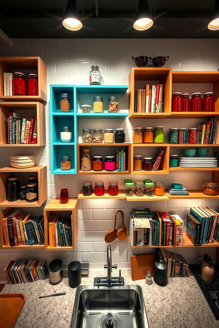 Quirky Open Shelves - 22 Kitchen Wall Decor Ideas