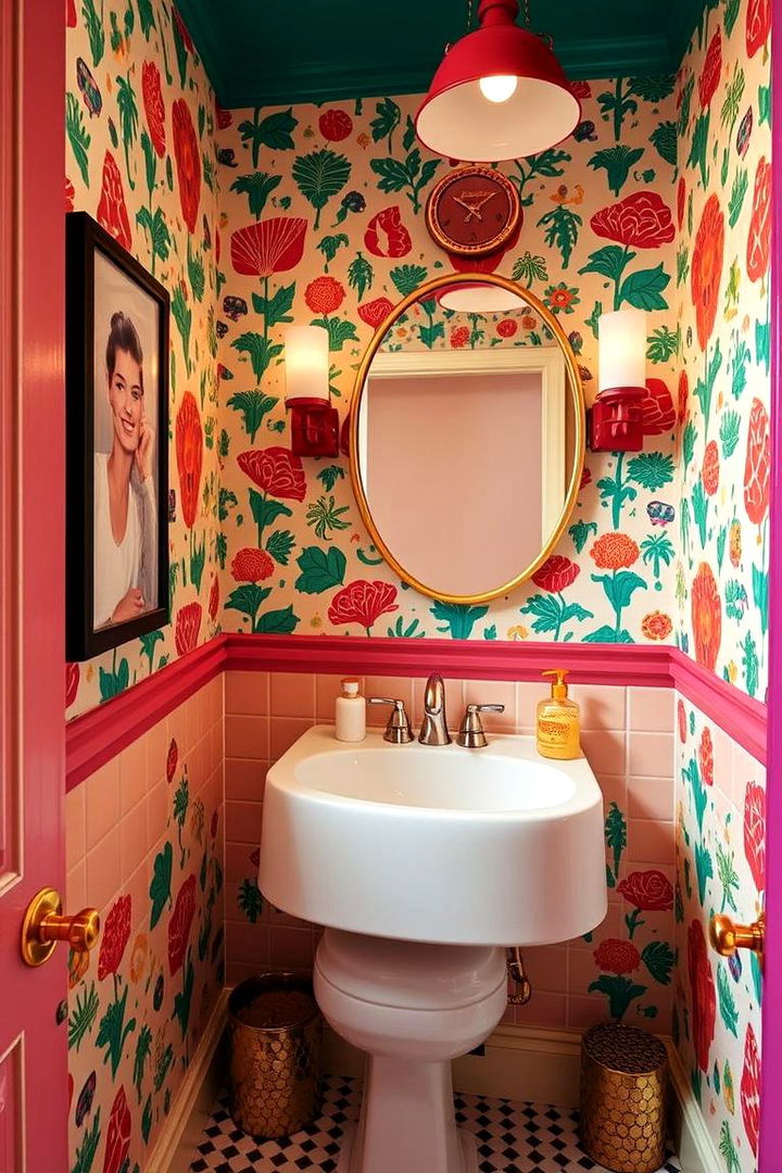 Quirky Retro Vibes - 22 Powder Room Wallpaper Ideas