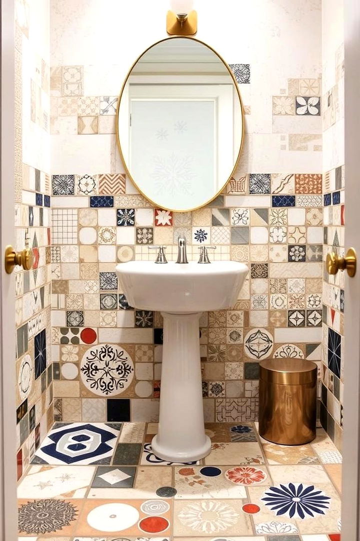 Quirky Tile Arrangements - 22 Eclectic Powder Room Ideas