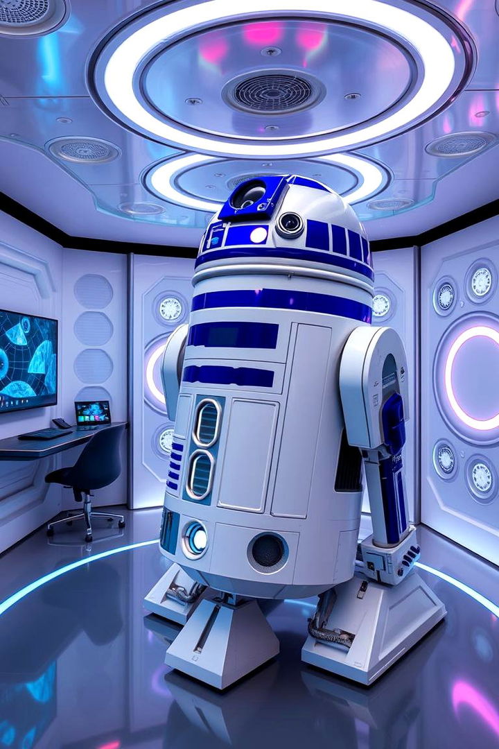 R2 D2 Inspired Tech Room - 22 Star Wars Room Ideas