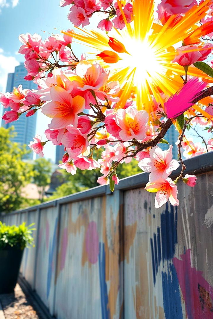 Radiant Brushstroke Blossoms - 22 Flower Murals on Buildings
