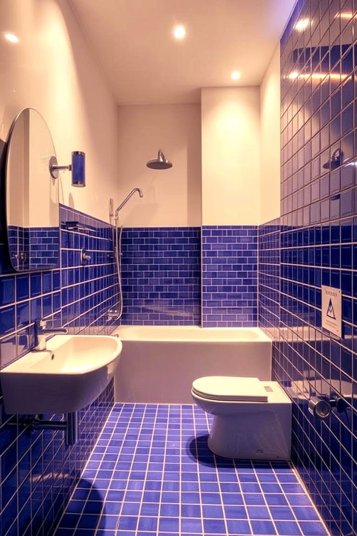 Radiant Cobalt Spark - 22 Blue Tile Bathroom Ideas