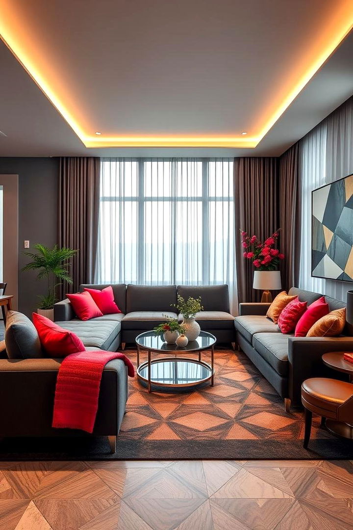 Radiant Modernity with Dark Grey Foundations - 22 dark grey couch living room ideas