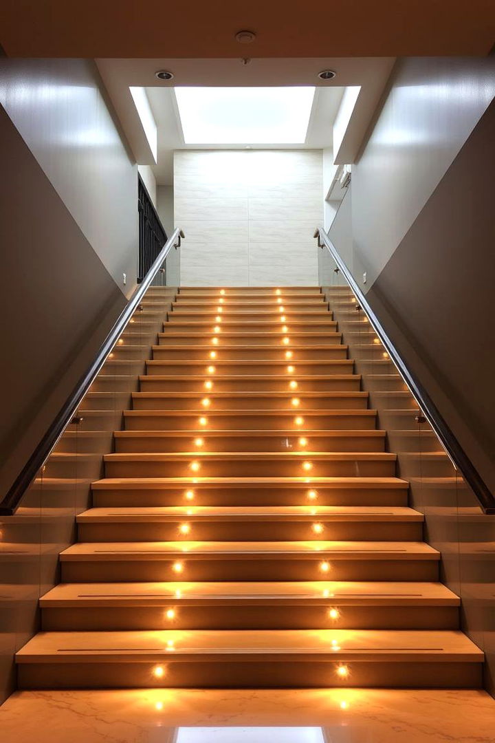 Radiant Pathway Overhead - 22 Staircase Lighting Ideas