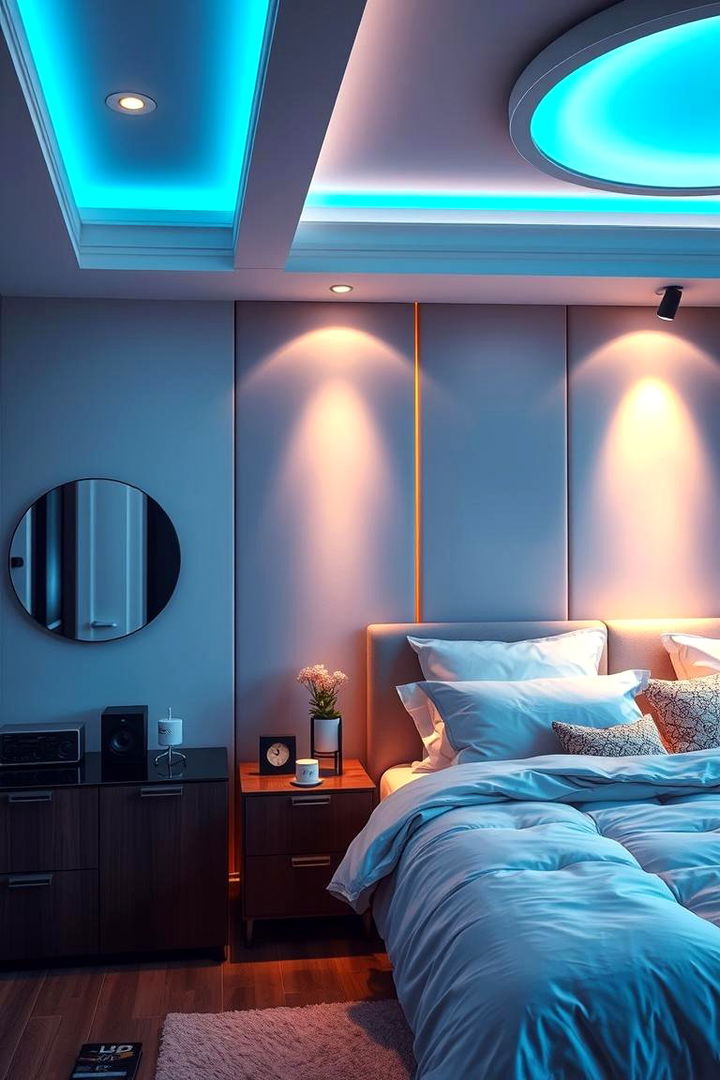 Radiant Periwinkle Lighting Effects - 22 Periwinkle Bedroom Ideas