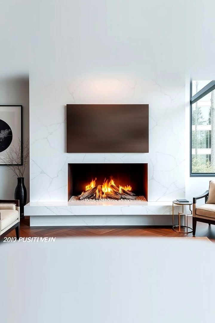 Radiant Quartz Detailing in Fireplaces - 22 Scandinavian Fireplace Ideas