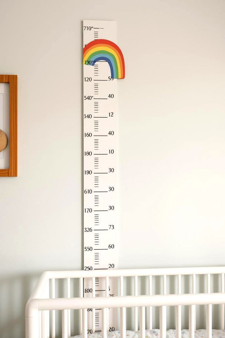 Rainbow Growth Chart Wall - 22 Rainbow Nursery Ideas