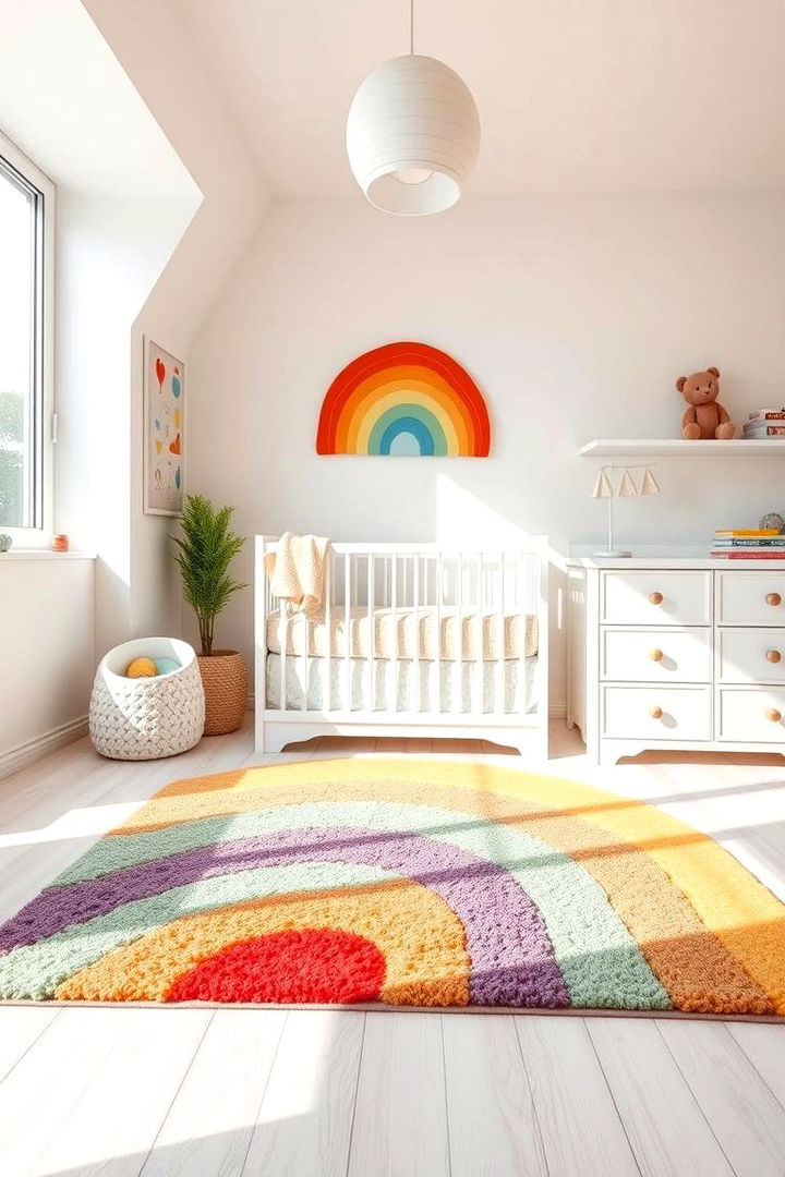Rainbow Pattern Rugs - 22 Rainbow Nursery Ideas