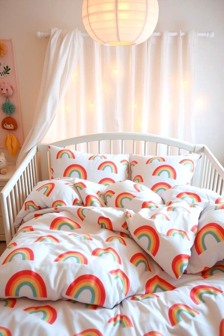 Rainbow themed Bedding - 22 Rainbow Nursery Ideas