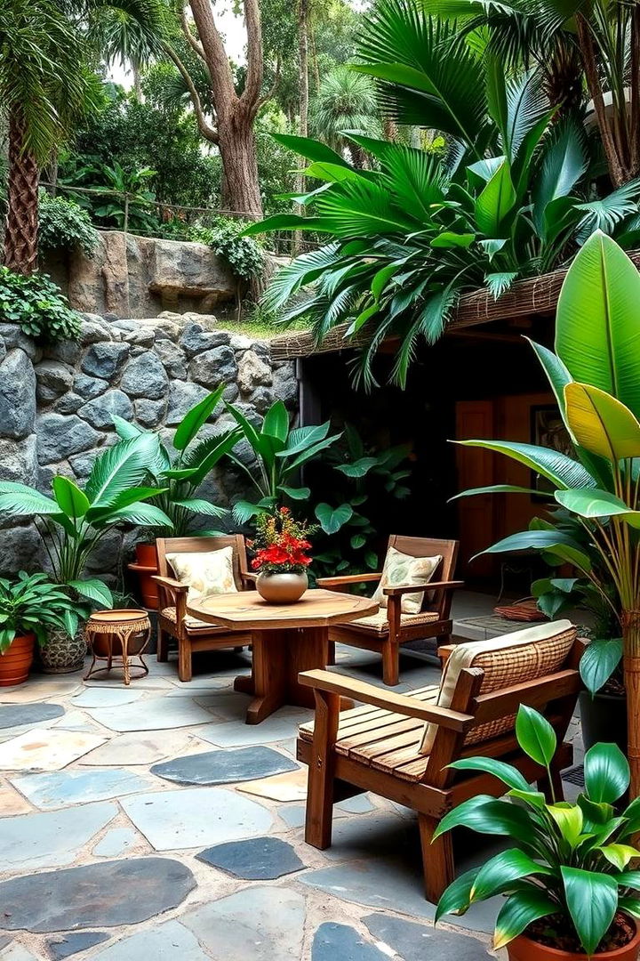 Rainforest Inspired Patio - 22 Tropical Backyard Ideas