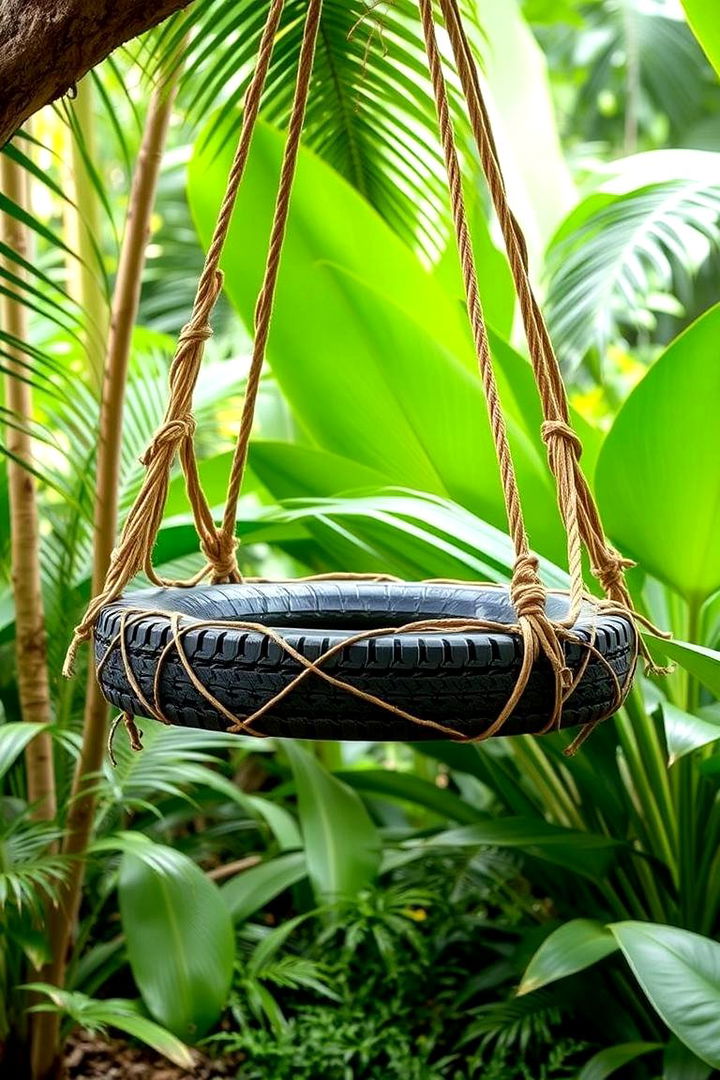 Rainforest Inspired Tire Swing - 22 Tire Swing Ideas