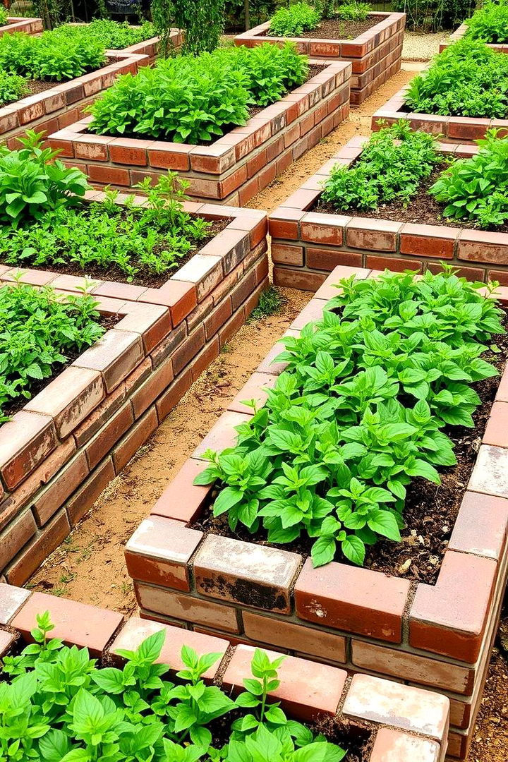 Raised Brick Garden Beds - 22 Brick Landscaping Ideas