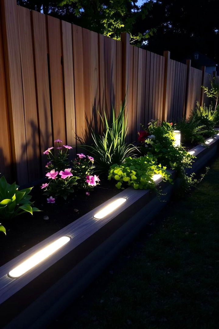 Raised Garden Bed with Integrated Lighting - 22 Raised Garden Bed Along Fence Ideas