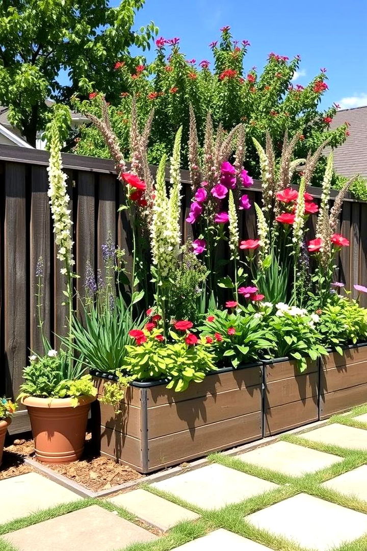 Raised Planters with Tall Flora for Dual Purposes - 22 Backyard Privacy Ideas