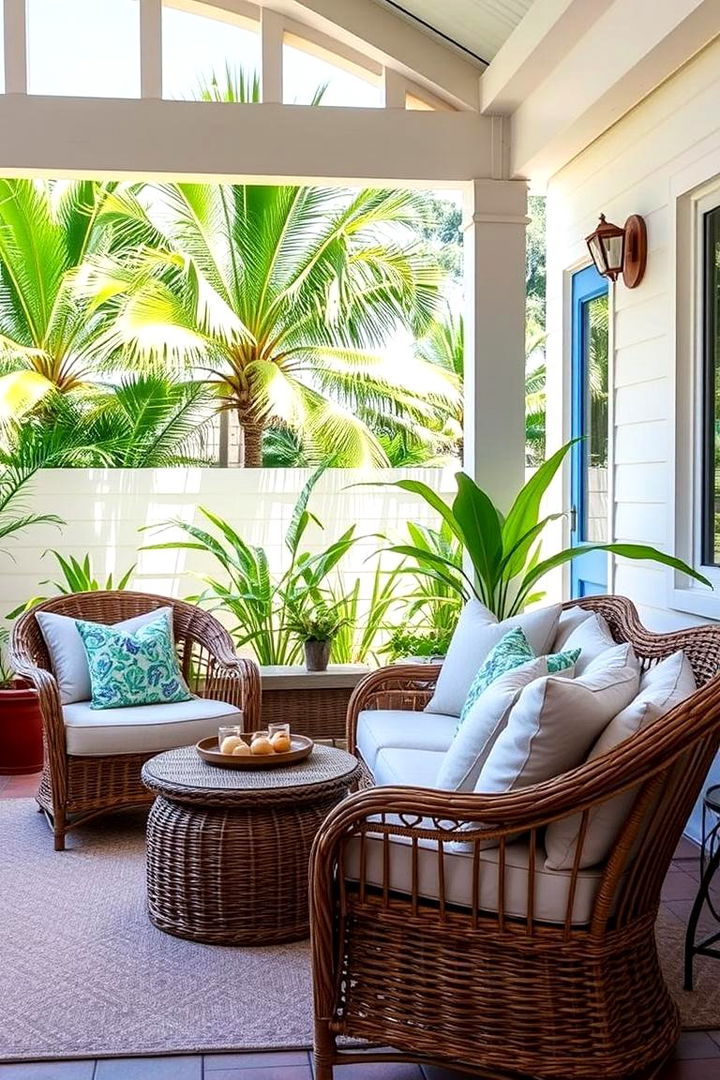 Rattan Furniture Comfort - 22 Tropical Patio Ideas