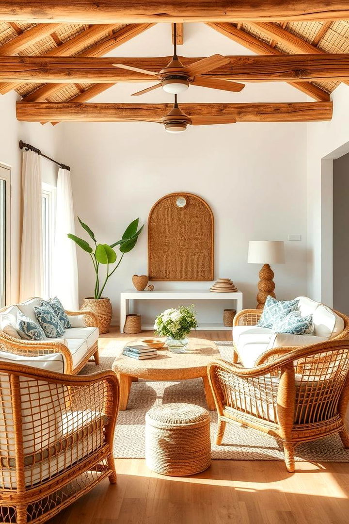 Rattan and Cane Furniture - 22 Beach House Living Room Ideas
