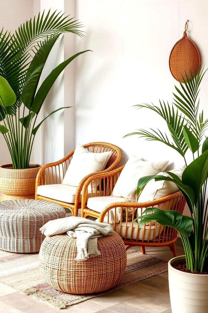 Rattan and Wicker Furnishings - 22 Tropical Living Room Ideas