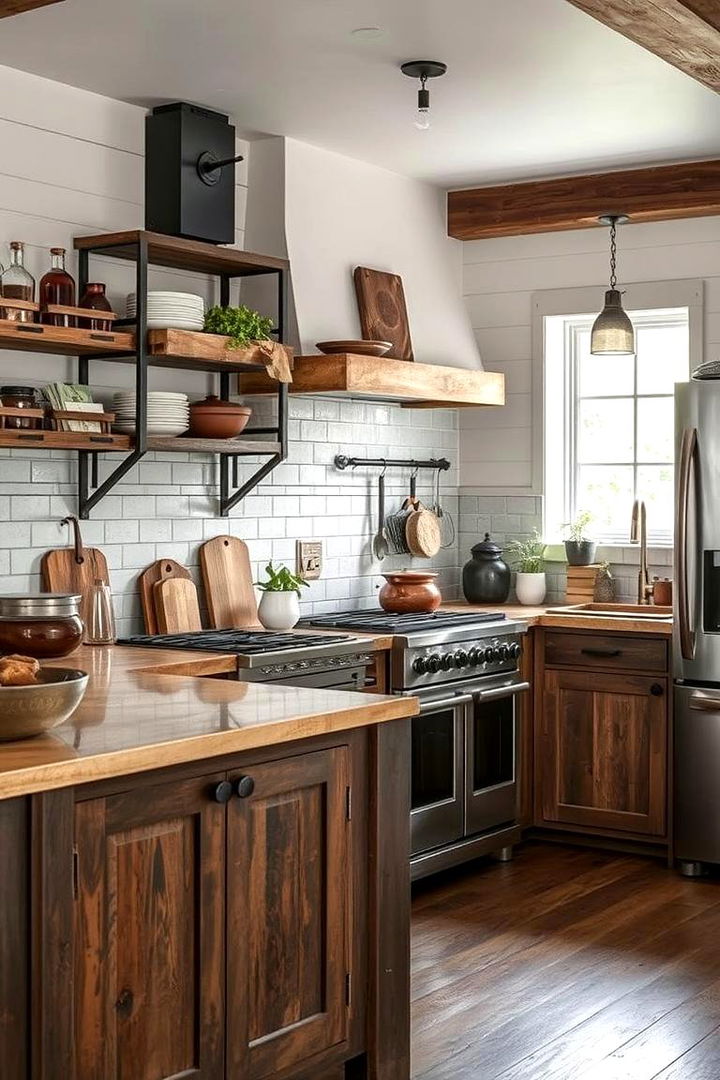 Raw Metal Element Contrast - 22 Primitive Kitchen Ideas