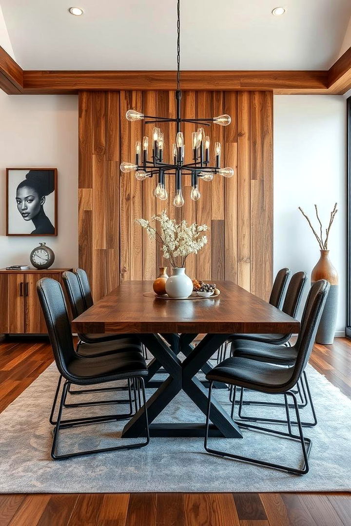 Raw Metal and Wood Fusion - 22 Industrial Dining Room Ideas
