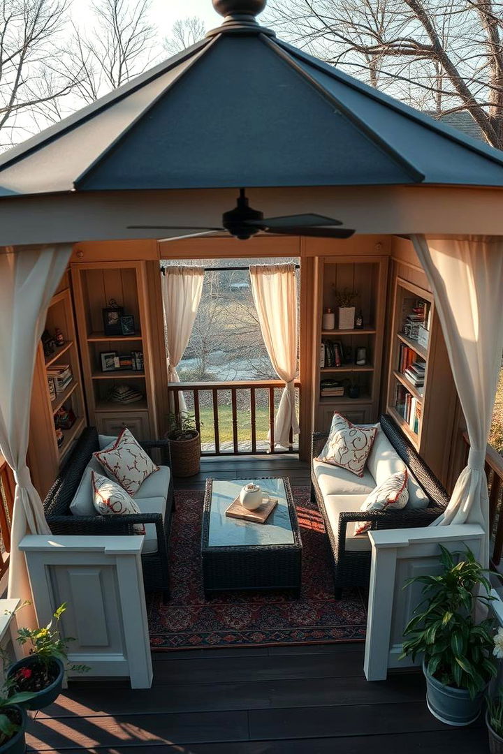 Reading Nook Hideaway Gazebo - 22 Gazebo on Deck Ideas