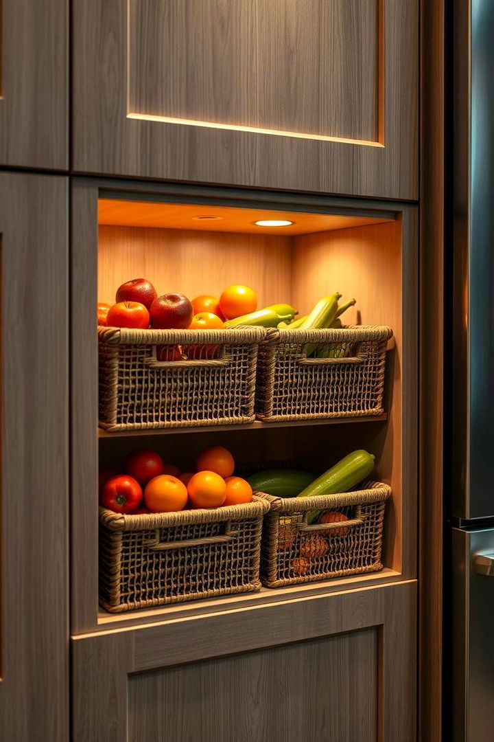 Recessed Basket Storage in Cabinets and Drawers - 22 Small Kitchen Storage Ideas