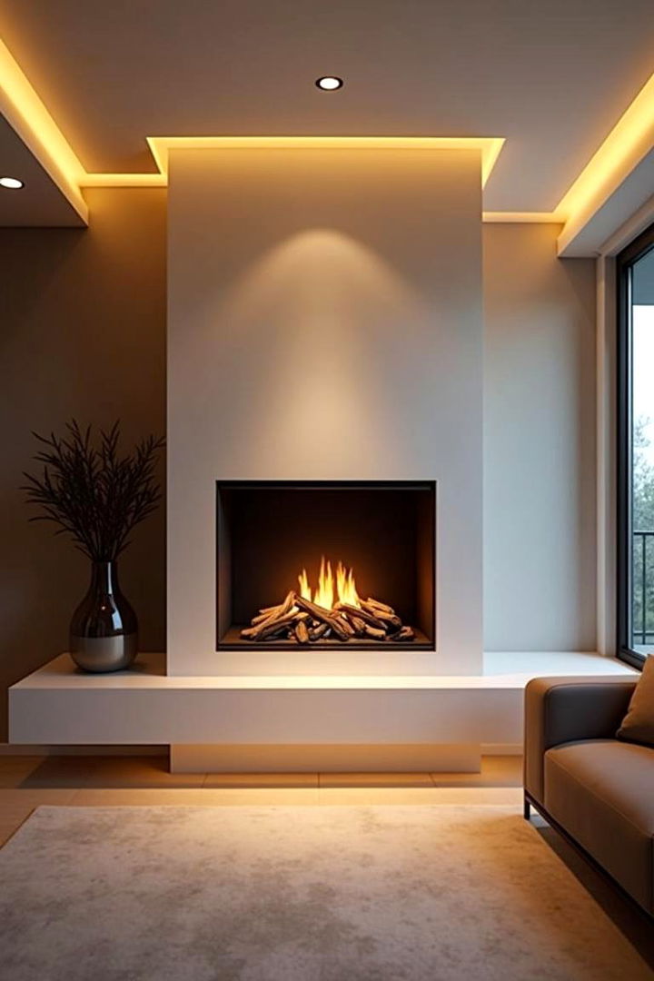 Recessed Ceiling Lights Charm - 22 Fireplace Lighting Ideas