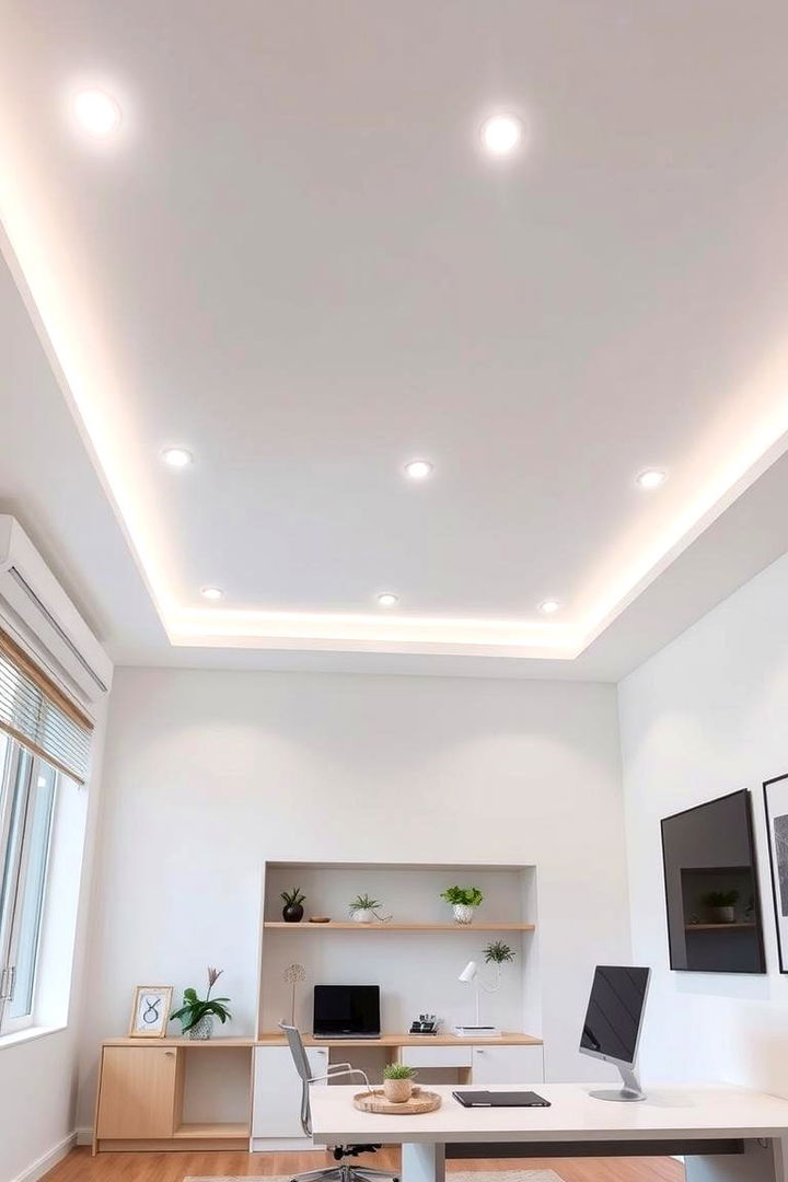 Recessed Lighting Elegance - 22 Home Office Lighting Ideas