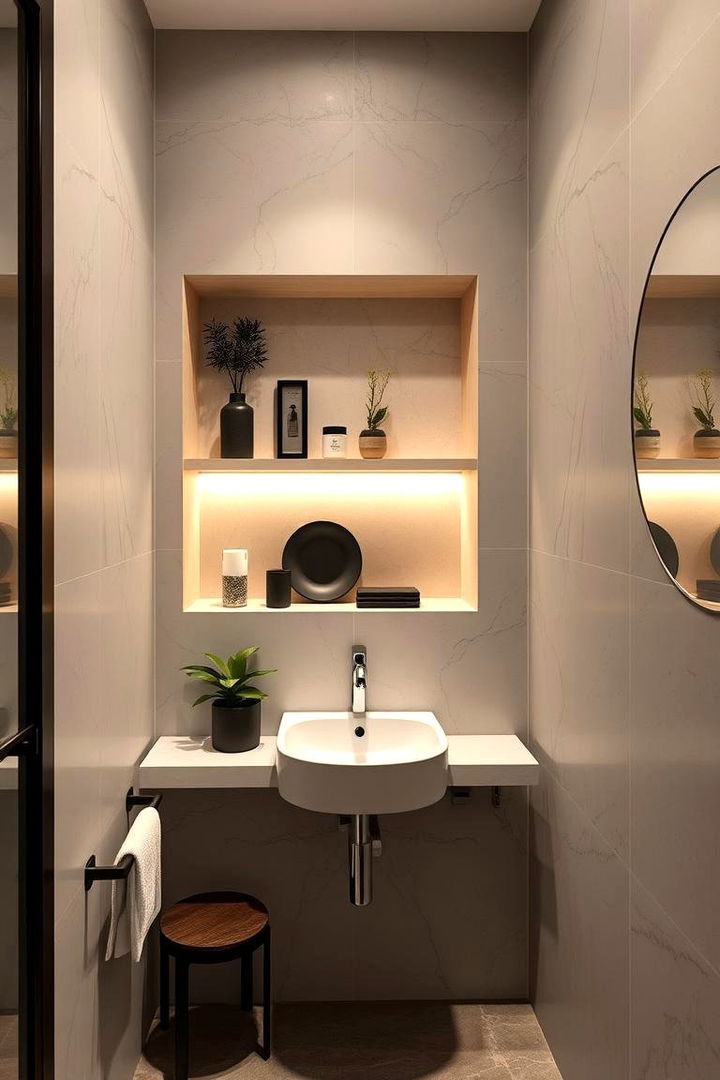 Recessed Shelves - 22 Small Bathroom Storage Ideas