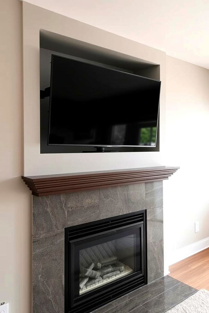 Recessed TV Mount Over Fireplace - 22 Tv Over Fireplace Ideas