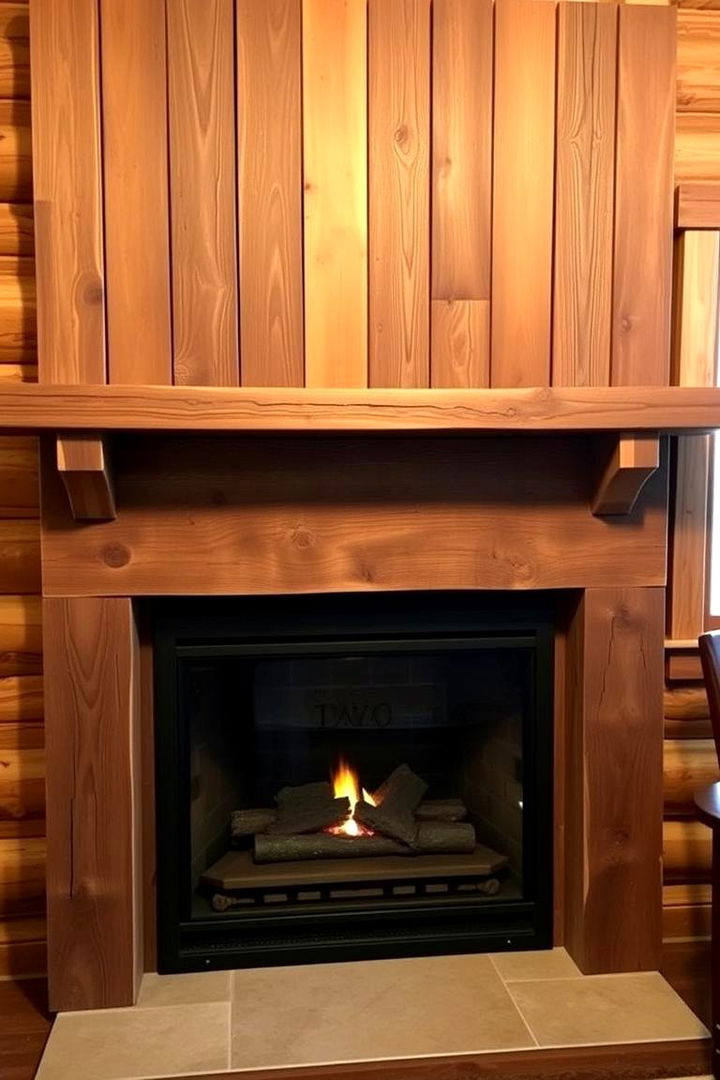Reclaimed Barn Wood Mantel - 22 Cabin Fireplace Ideas