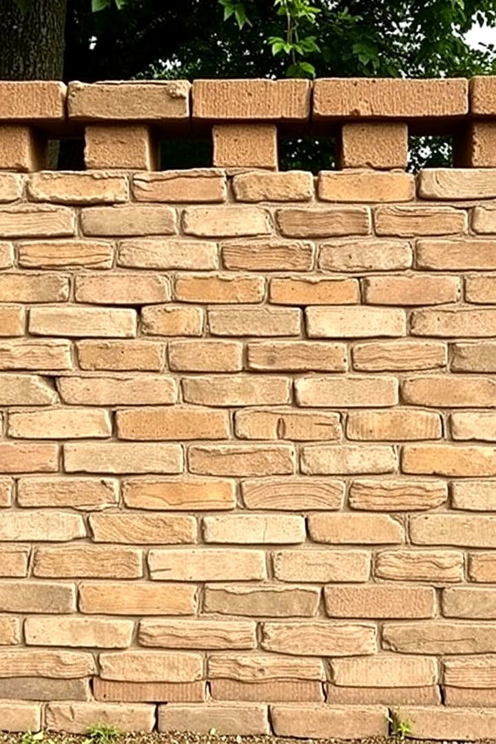 Reclaimed Brick Rustic Fencing - 22 Front Yard Brick Fence Ideas