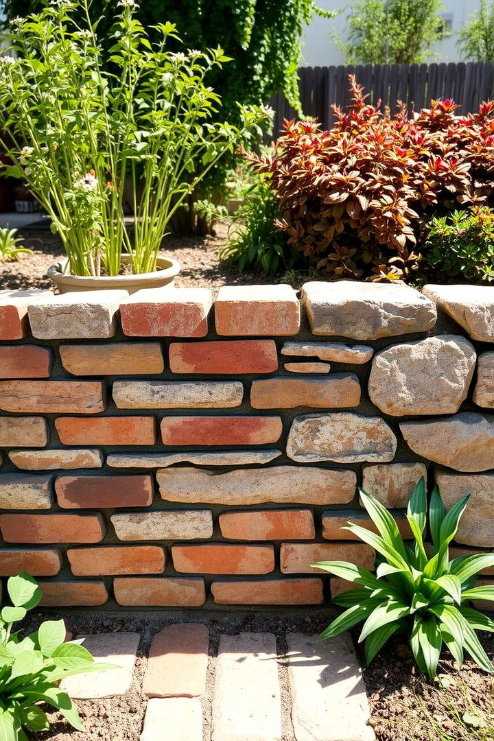 Reclaimed Brick and Stone Mix - 22 Stone Garden Edging Ideas