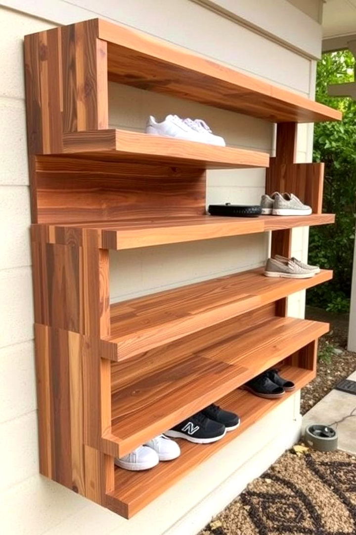 Reclaimed Material Shoe Shelves - 22 Outdoor Shoe Storage Ideas