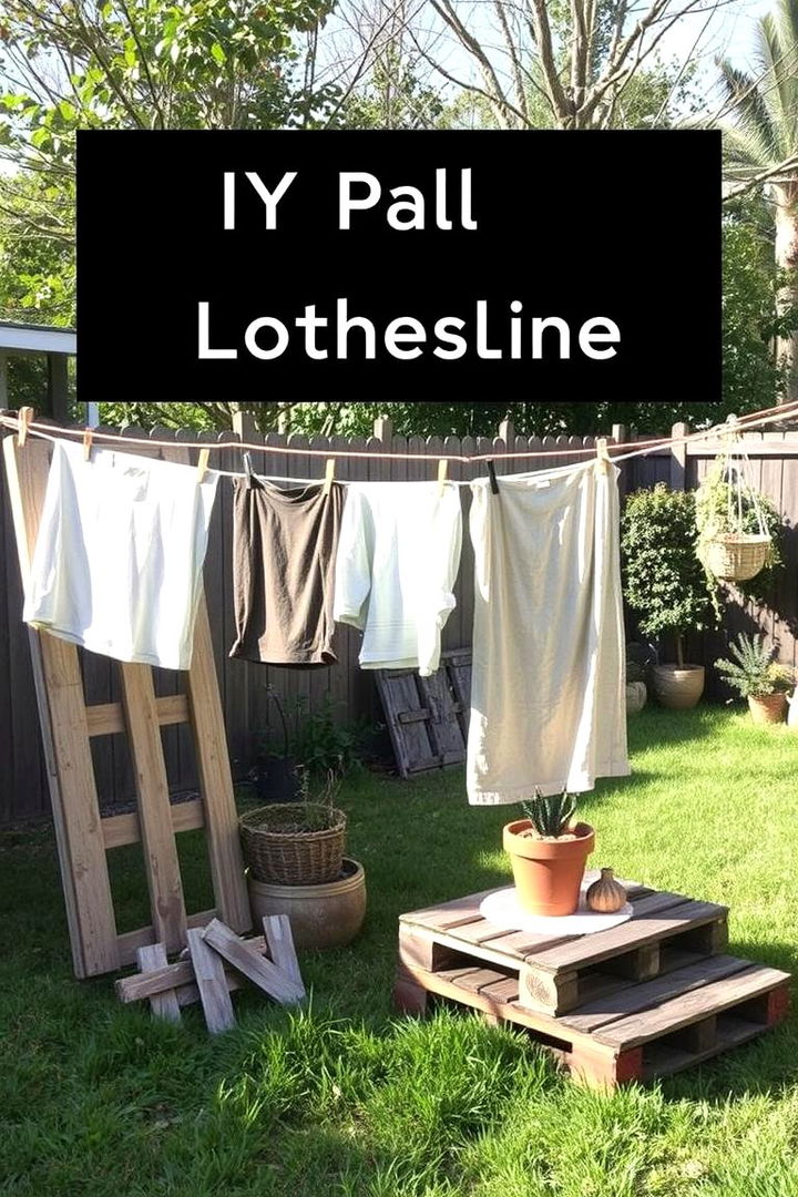 Reclaimed Pallet Clothesline - 22 Outdoor Clothesline Ideas