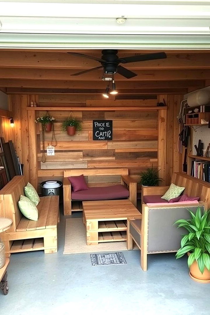 Reclaimed Pallet Furniture - 22 Rustic Garage Ideas