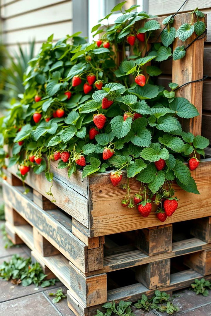 Reclaimed Pallet Strawberry Planter - 22 Strawberry Planter Ideas