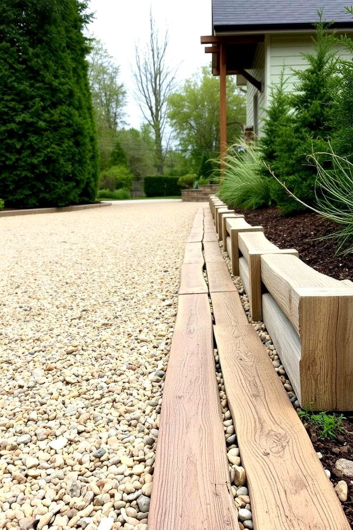 Reclaimed Timber Borders - 22 Gravel Driveway Edging Ideas