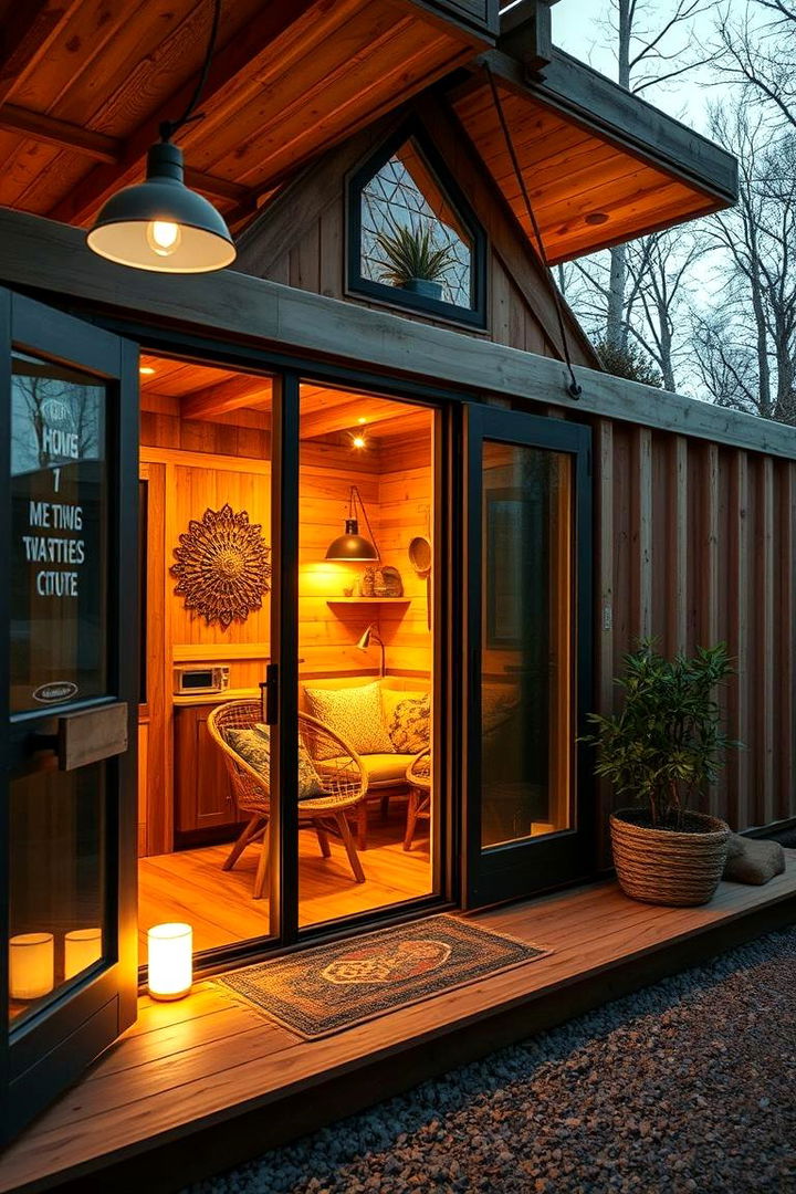 Reclaimed Wood Accent Container Home - 22 Container Home Ideas