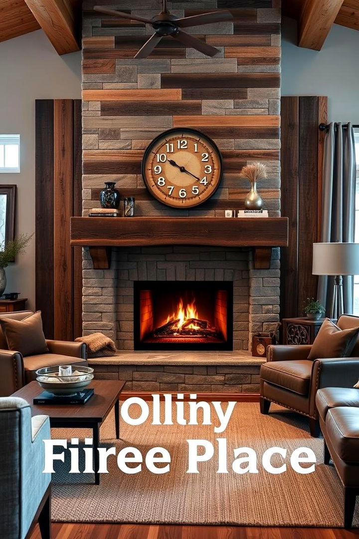 Reclaimed Wood Accents - 22 Off-center Fireplace Ideas